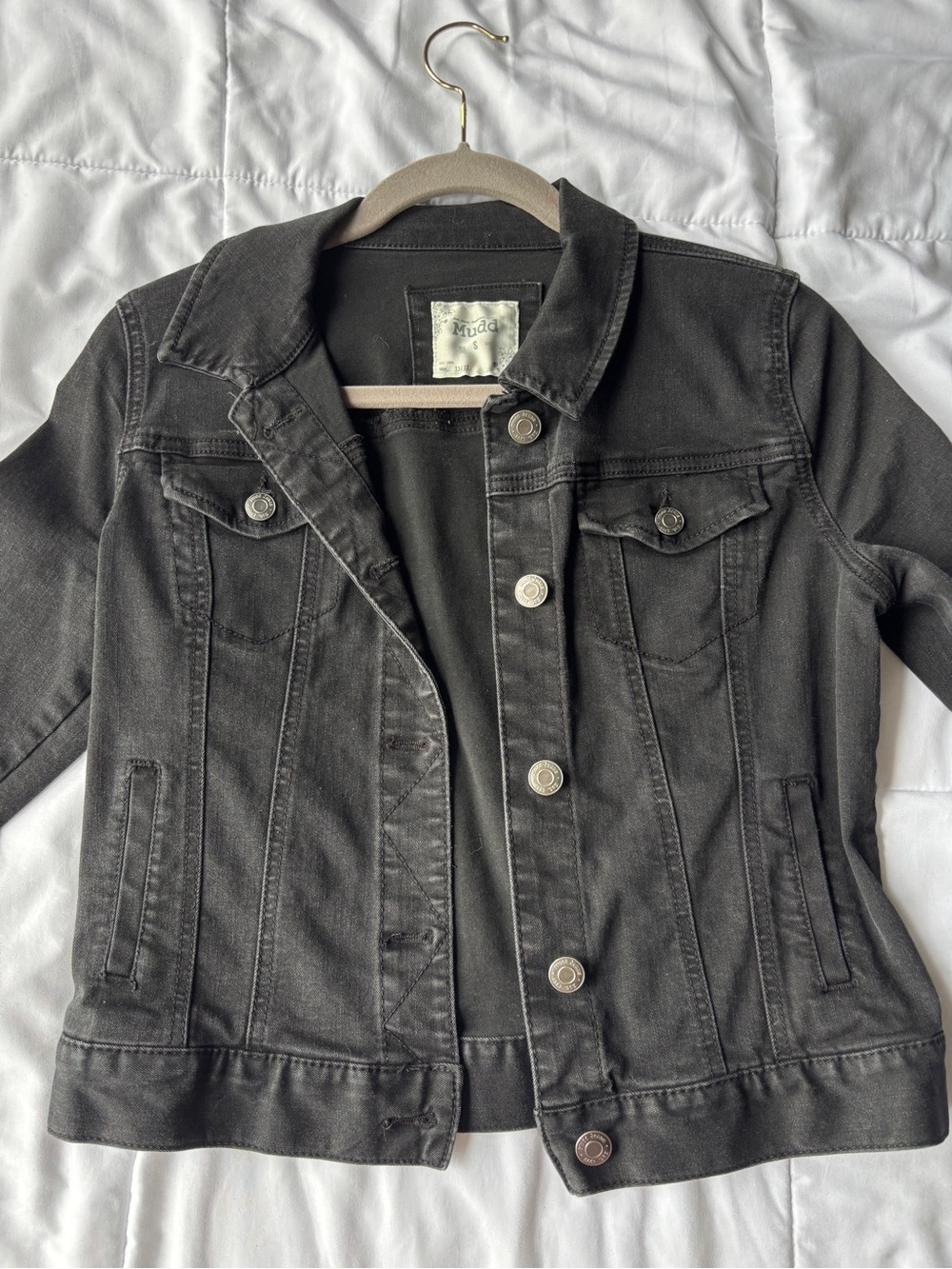 Mudd Black Denim Jacket with Branded Tag
